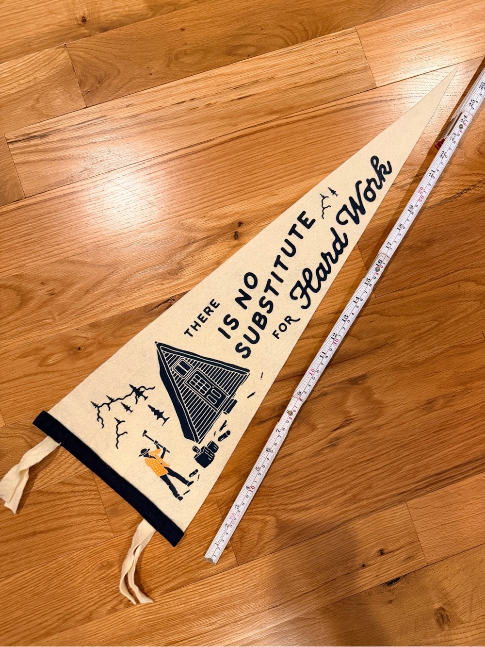Oxford Pennant 'No Substitute for Hard Work' Pennant Banner - NWOT